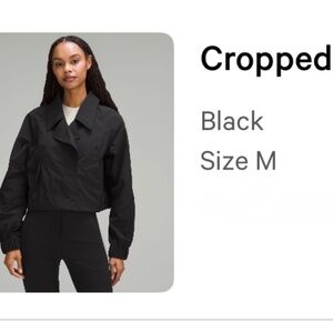 Lululemon Cropped Trench. Black. Size M.